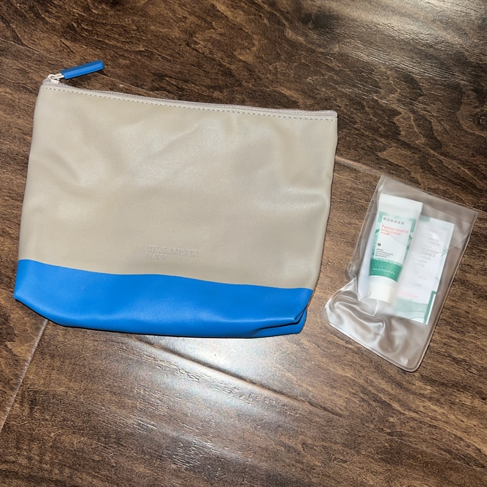 Jill Sander Navy x Lufthansa Airline Amenity Kit Travel Make Bag Pouch